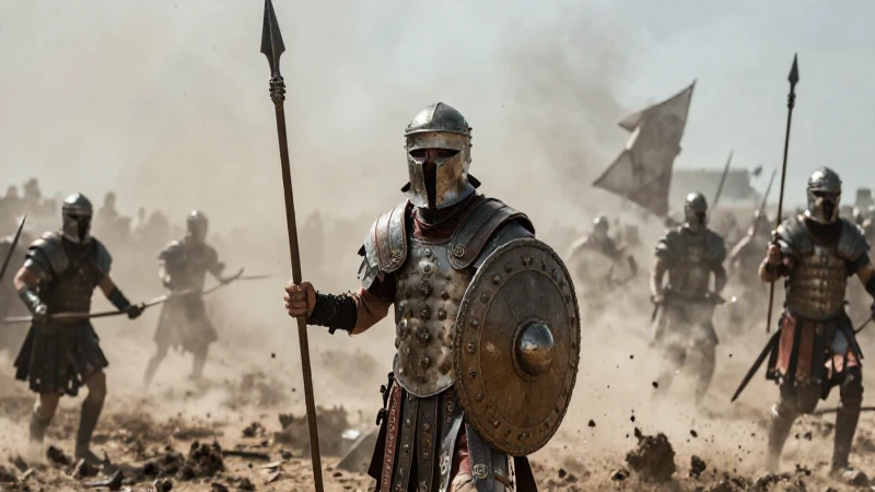 Cuál fue el papel del lancero pesado en la guerra antigua 52 Lanzador romano en batalla caótica y dramática