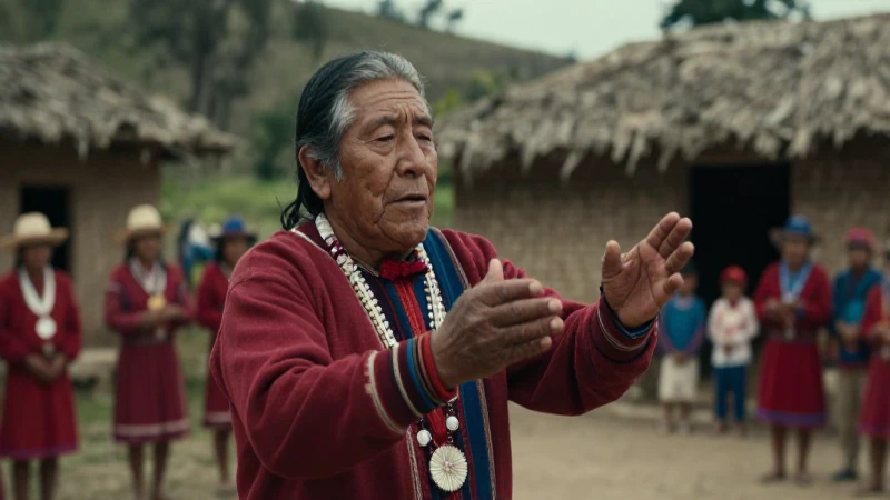 Anciano indígena realizando un ritual mesoamericano