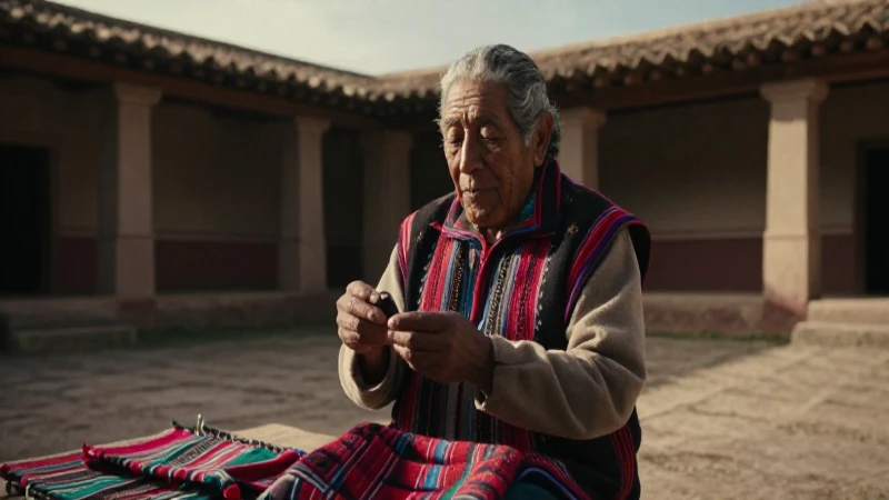 Cómo se preserva la riqueza cultural del idioma totonaco 42 Anciano Totonaca con textiles en ambiente ancestral