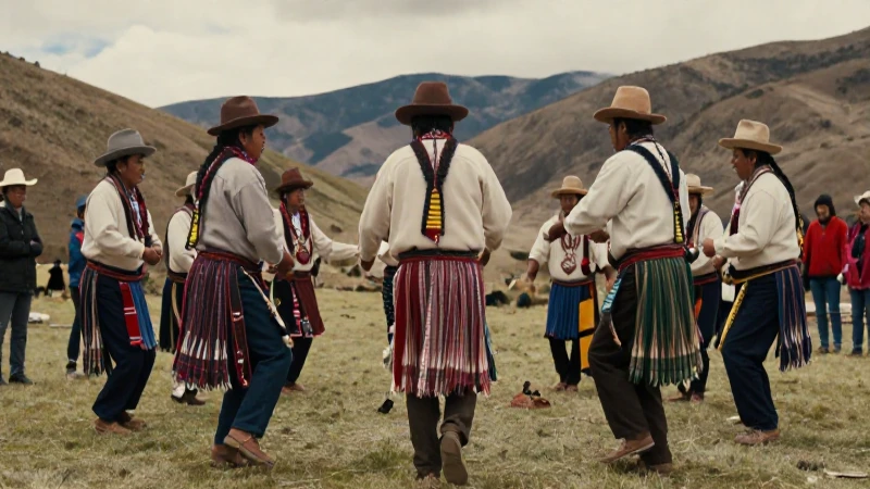 Danza ritual Tarahumara en paisajes de alta Sierra
