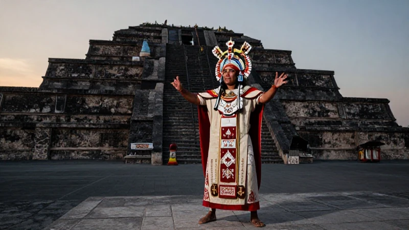 Jefe Mexica en ritual en Tenochtitlan