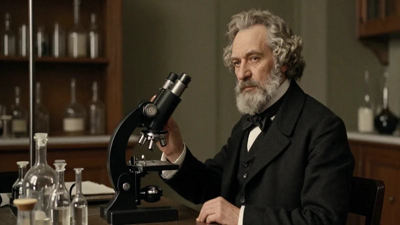 Louis Pasteur: Aportes y contribuciones a la microbiología 5 Retrato histórico de Pasteur en laboratorio