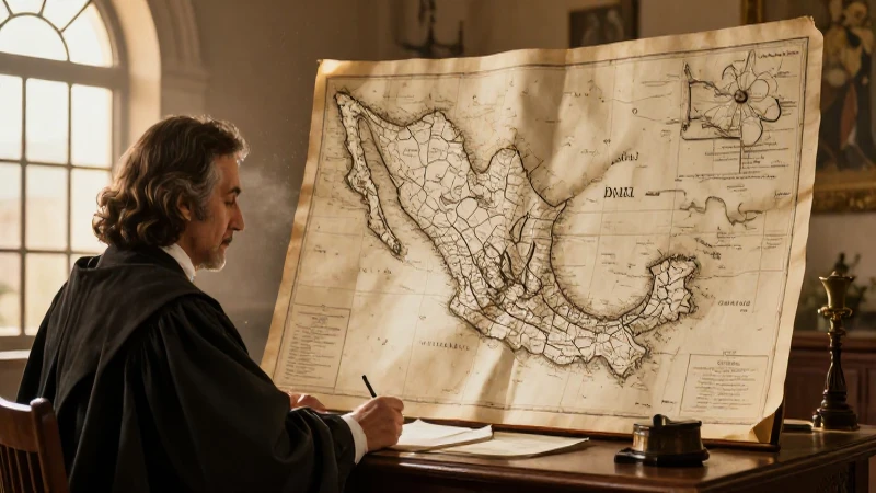 Colonial revisando mapa antiguo