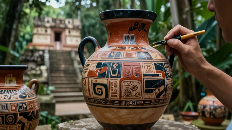 Vasijas mayas con escritura jeroglífica
