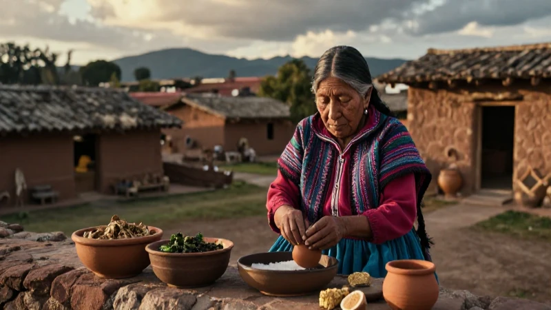 Curandera ancestral en México con remedios