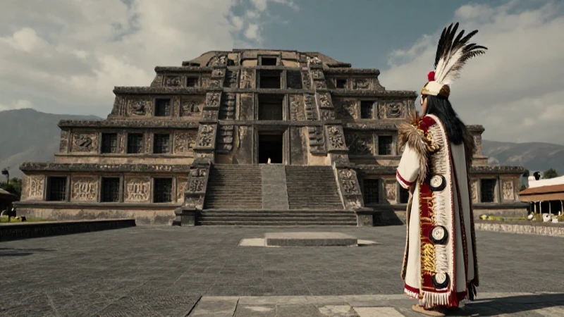 Es el Centro Ceremonial de Tlatelolco un testimonio de los Mexicas 33 Sacerdote mexica en Templo Mayor, fotografía histórica real