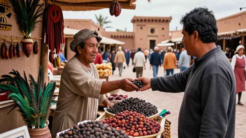 Mercados aztecas: Encanto y diversidad del mercado azteca 18 Comerciante azteca vende productos vibrantes en el mercado