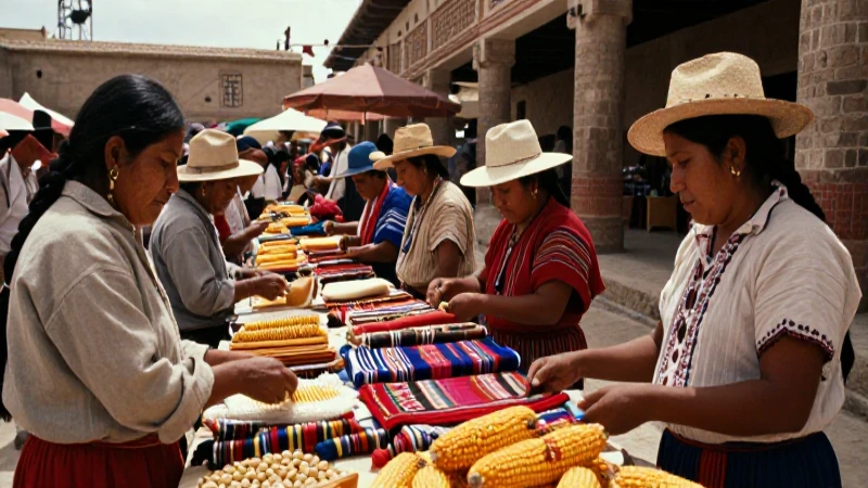 Mercados aztecas: Encanto y diversidad del mercado azteca 21 Vibrante mercado azteca con autenticidad histórica