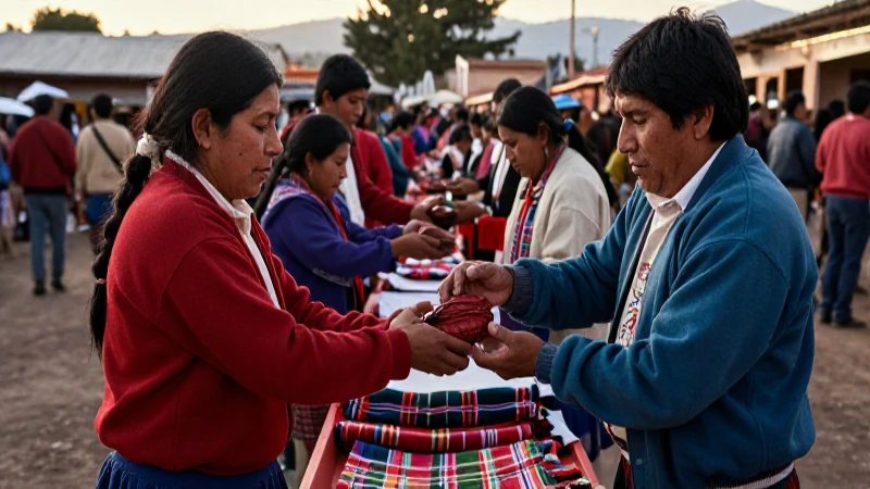 Trueque de cacao por tejidos en mercados prehispánicos
