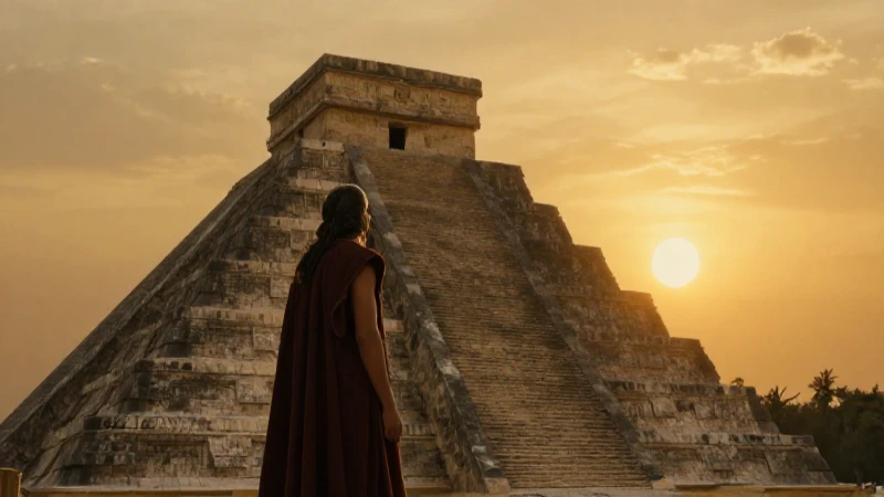 Mexico: el centro del universo y sus majestuosas pirámides 46 Pirámide azteca y sacerdote al amanecer