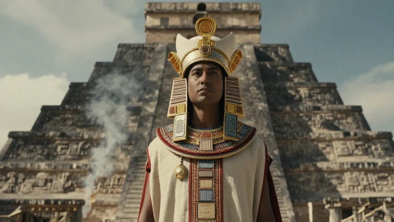 Sacerdote azteca en el Templo Mayor