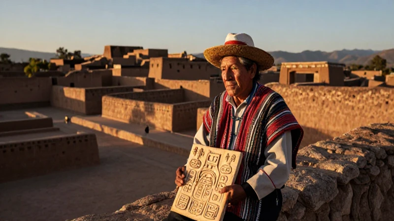 Erudito Mixteco con códice en paisaje ancestral