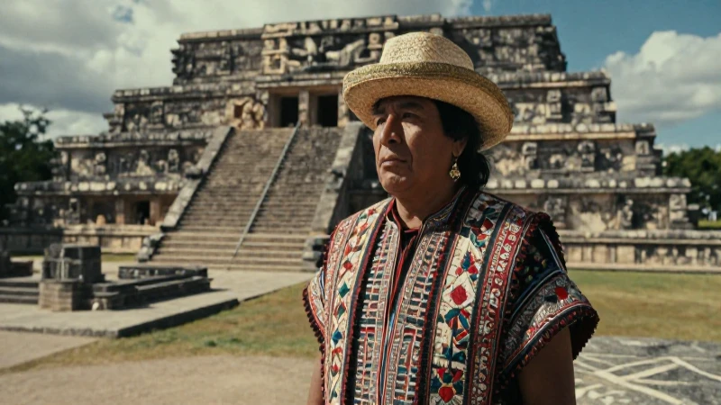 Noble Mixteco en ruinas con luz dramática