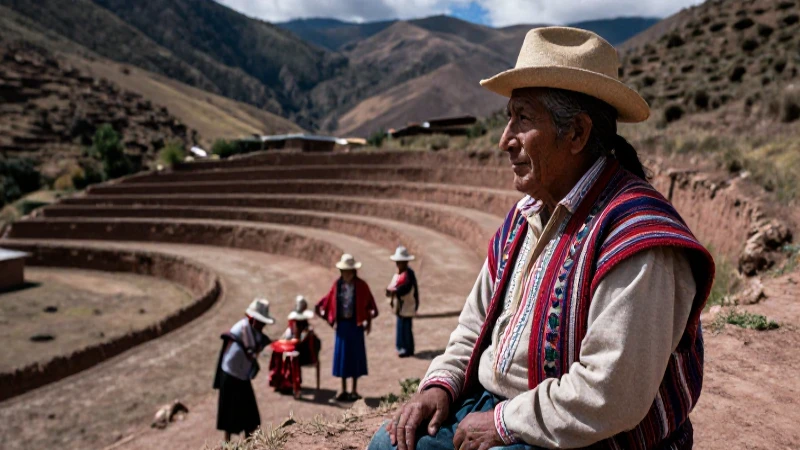 Anciano Mixteco en terracitas bajo sol dramático