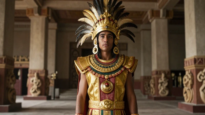 Moctezuma en Tenochtitlan, majestuoso retrato histórico