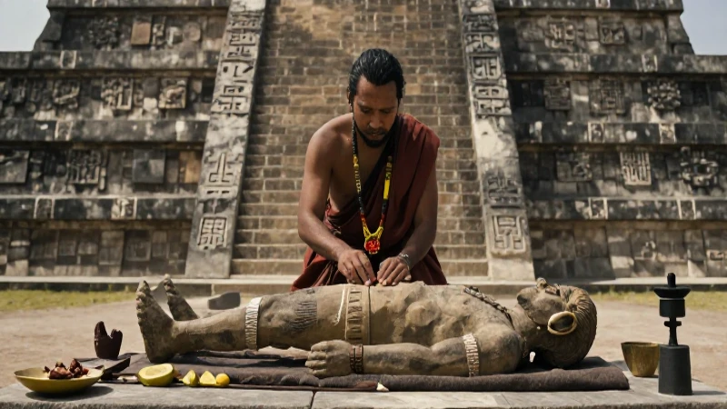 Mummificación Nahua en pirámide de piedra
