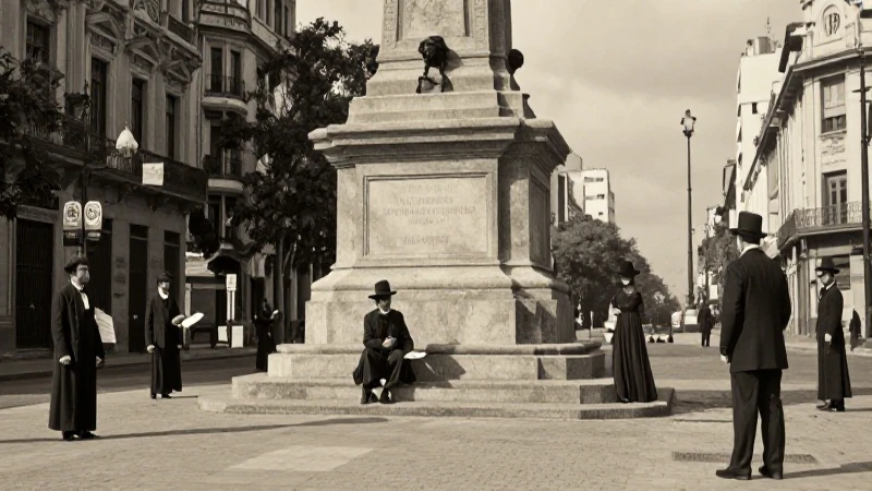 Qué historia y significado tiene el Monumento al Caballito 22 Buenos Aires, siglo XIX, escena urbana victoriana