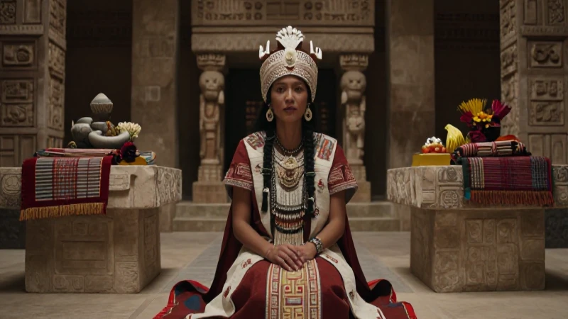 Noble maya en palacio ceremonial antiguo