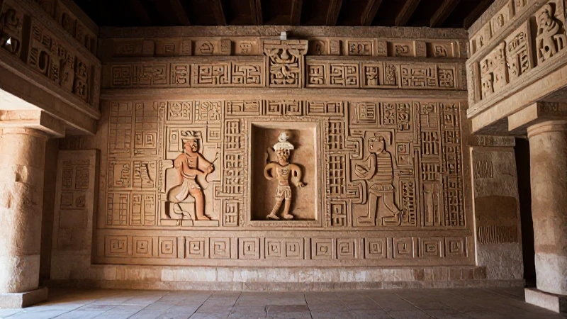 Guerrero maya de Bonampak en un palacio antiguo