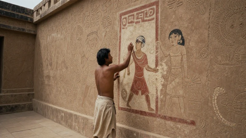 En qué consiste el muralismo prehispánico y sus pinturas 36 Pintor prehispánico mural en templo de adobe