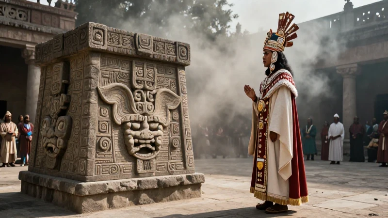 Qué importancia tuvo el dios murciélago en la cultura nahuatl 17 Sacerdote nahua en altar ceremonial al amanecer