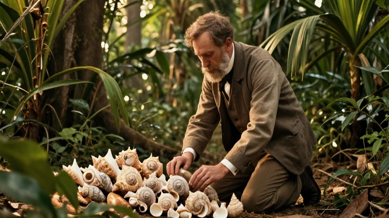 Es el Museo del Caracol un viaje interesante por la naturaleza 42 Naturalista examina caracoles antiguos en la selva tropical