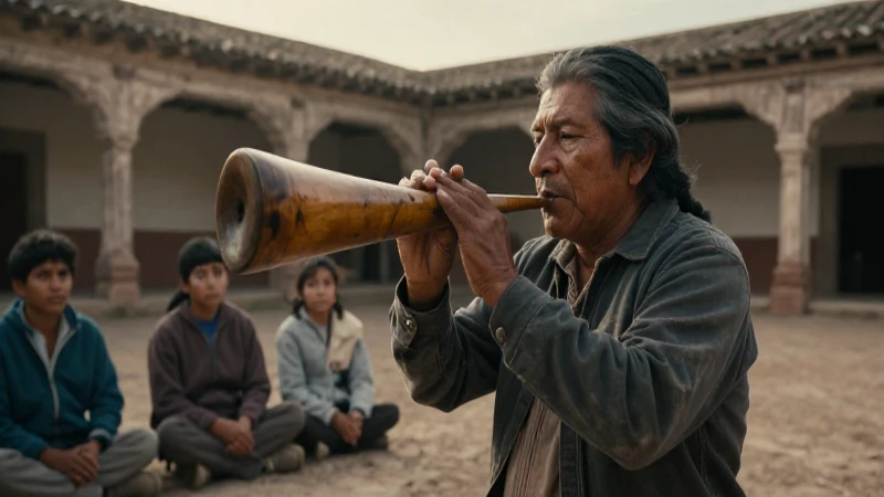 Músico indio enseña a jóvenes con su huapanguiztli