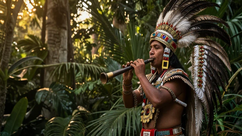 Sonidos ancestrales de la naturaleza y rituales prehispánicos
