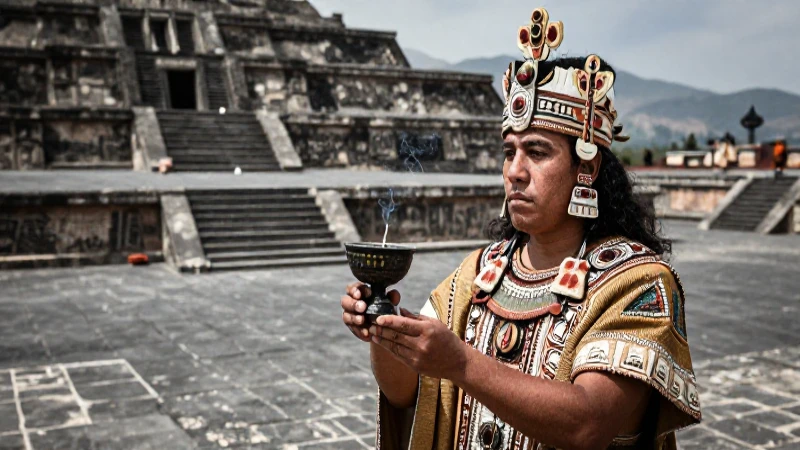 Sacerdote nahua con incienso en Tenochtitlan