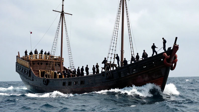 Nao de China: Riqueza a Contracorriente de la Historia 39 Junk chino histórica en mar, crew gestionando mástiles