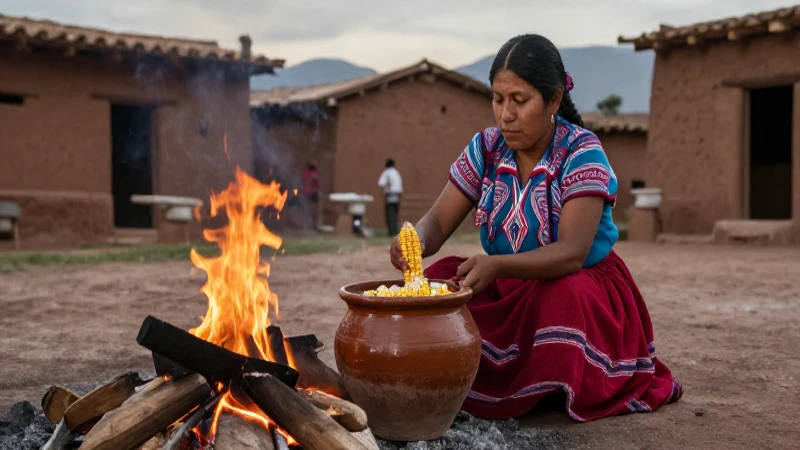 Cocina ancestral nixtamaliza maíz indígena