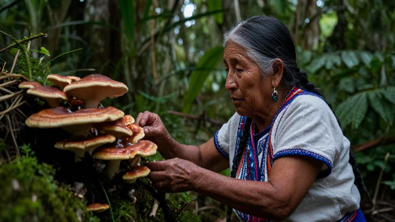 Cuáles son los hongos tradicionales y sus significados 37 Anciana indígena estudia hongos silvestres