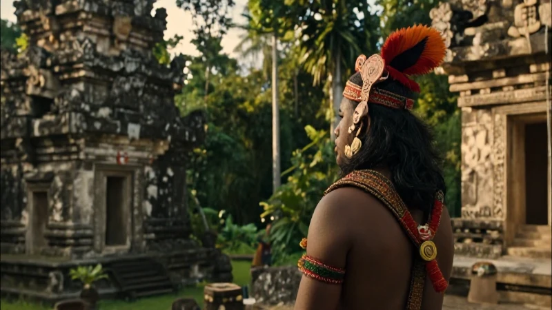 Nombres mayas y su significado: Esencia ancestral de México 16 Sacerdote maya en majestuoso templo antiguo