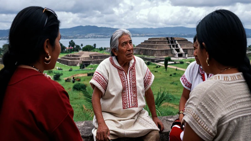 Nombres en Mexica: 20 Opciones Aztecas para Tu Bebé 34 Anciano mexica conversa en Tenochtitlan