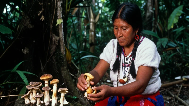 Nombres en totonaco de los hongos en Zongozotla, Puebla 22 Mujer totonaca recolectando hongos en selva ancestral
