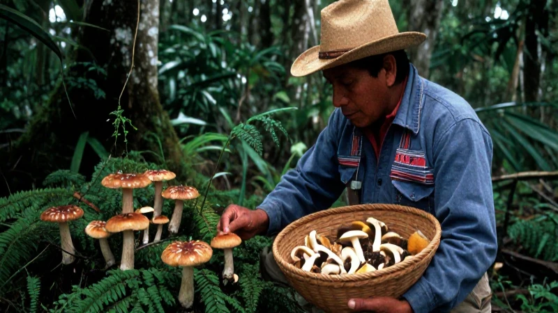 Nombres en totonaco de los hongos en Zongozotla, Puebla 23 Totonaca examina hongos en el Zongozotla
