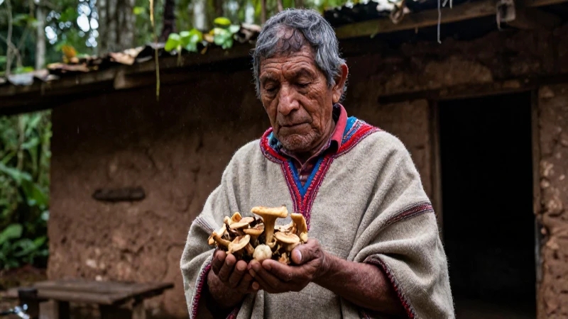 Nombres en totonaco de los hongos en Zongozotla, Puebla 21 Anciano totonaca recoge hongos en la selva