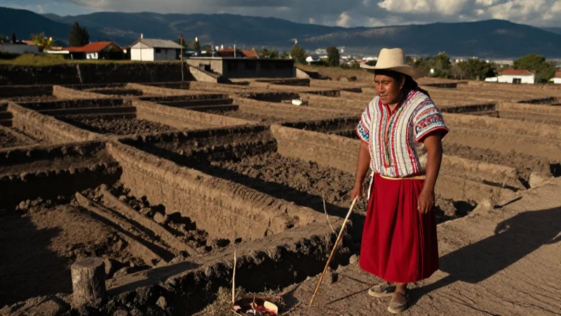 Agricultor nahua en chinampas del siglo XVI