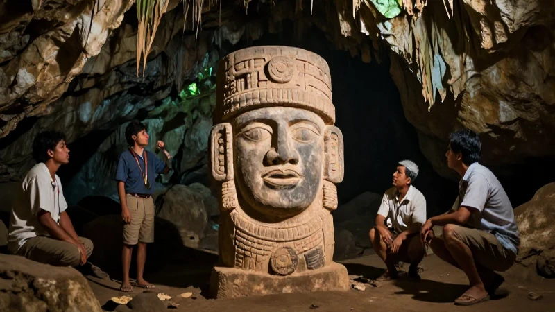 Antiguos hallazgos olmecas en una cueva tropical
