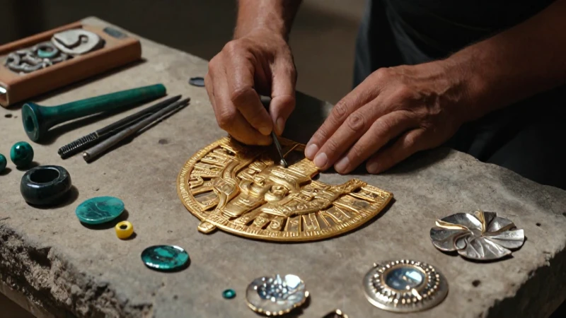 Orfebrería Azteca: Significado y Ejemplos del Oro y la Plata 47 Artesano azteca forja artefactos antiguos