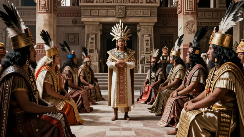 Tlatoani azteca en el palacio de Tenochtitlan