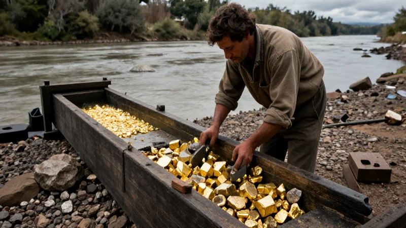 Cómo se explota el oro en placeres, vetas y rocas minerales 34 Oro extraído en un lecho fluvial histórico