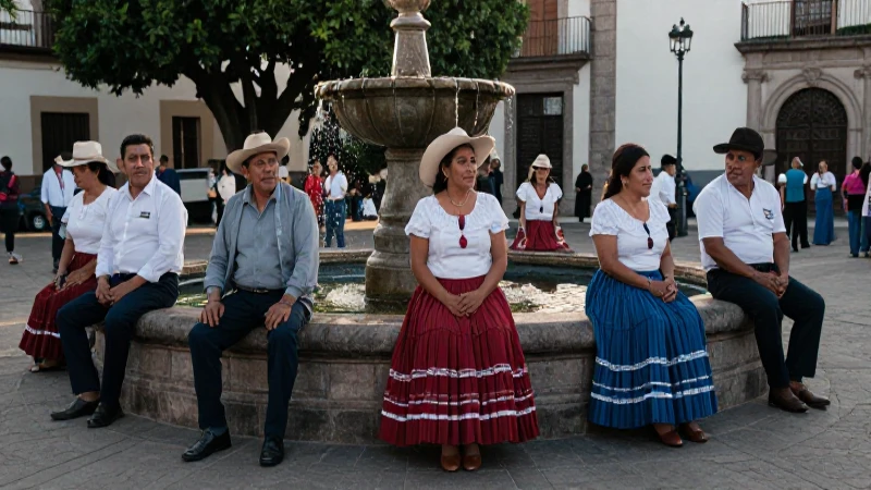 Cuáles son las soluciones del Pacto de Xochimilco para Villa 33 Líderes de Xochimilco en plaza colonial bajo luz cálida