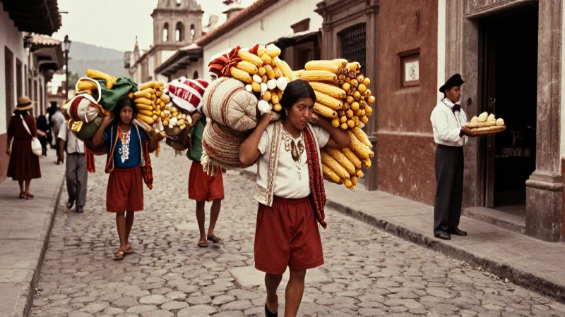 Portador nahua entrega tributos en Nueva España