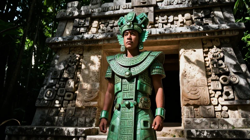 Noble maya en ruinas de Palenque