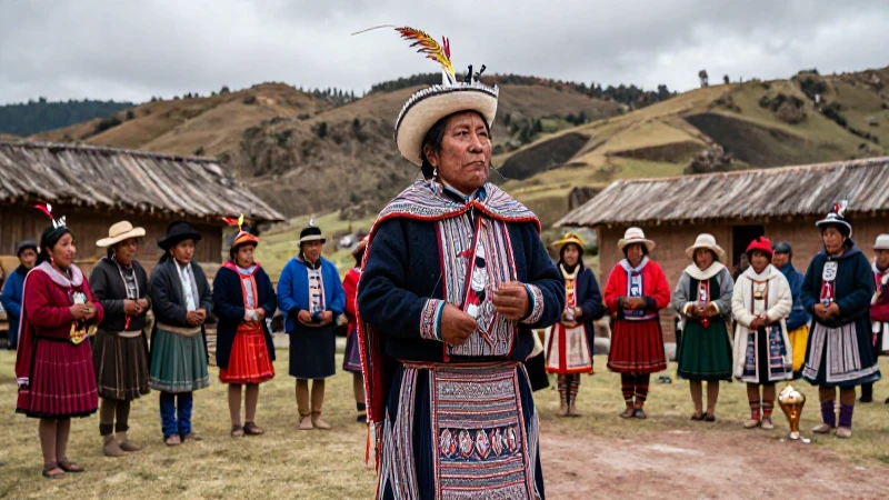 Pueblo indígena Pame en celebración andina