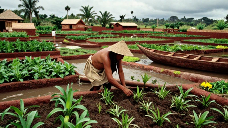 Agricultor mexica en chinampa