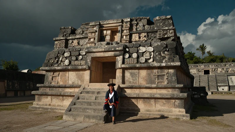 Conoces la Zona Arqueológica de Peralta en Guanajuato 9 Altar prehispánico y figura indígena en ruinas