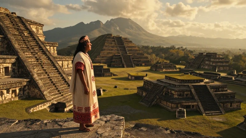 Cuál fue el periodo, ubicación y características de la cultura zapoteca 43 Sacerdote zapoteco en Monte Albán al atardecer