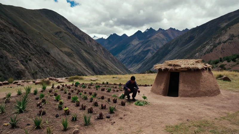 Periodo Lítico en Perú: Orígenes y Desarrollo de la Cultura 21 Pueblo precolombino cultivando en los Andes